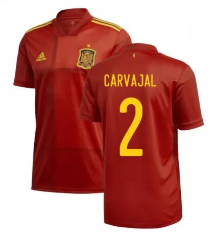 2020 EURO Spain Home Kit Soccer Jersey CARVAJAL 2